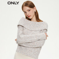 ONLY休闲气质甜美显瘦一字领针织衫女|123313009  XS 155/76A