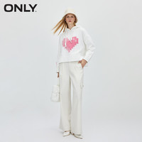 ONLY秋冬时尚宽松落肩长袖短款连帽针织衫女|123413014 A43 奶油白色CANNOLI CREAM XS 155/76A 155/76A/XS