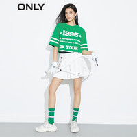 ONLY时尚休闲圆领套头字母短款短袖T恤女|123101088  F16 里约红RIO RED M (165) 84A 165/84A/M