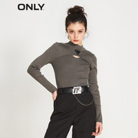 ONLY时尚假两件修身镂空套头针织衫女|123124039
