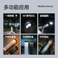 黛惑星塔伸缩灯户外露营灯营地灯手电筒照明灯应急灯野营灯探照灯 灰色专业版10500毫安收纳盒+地钉