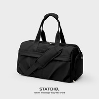 轻骑者手提旅行包男士大容量运动包包干湿分离短途旅游包行李包女款 曜石黑大号-干湿分离/独立鞋仓