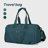 轻骑者手提旅行包男士大容量运动包包干湿分离短途旅游包行李包女款 孔雀蓝大号-干湿分离/独立鞋仓