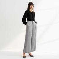 【质感色丁布】女装光滑面料领带休闲长袖衬衫