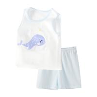 舒贝怡 儿童夏装套装2025男女宝宝衣服儿童背心短裤两件套夏季