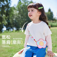 女童t恤长袖春秋款小童假两件衣服宝宝上衣儿童开春穿搭