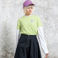 dickies短袖 绣花徽章短袖T恤 女式舒适棉面料Tee t恤女DK008821 蜜瓜黄 L