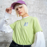 dickies短袖 绣花徽章短袖T恤 女式舒适棉面料Tee t恤女DK008821 蜜瓜黄 M