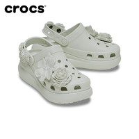 白鹿同款Crocs卡骆驰经典泡芙花束洞洞鞋花园鞋女鞋凉鞋|211448 亚麻色-0HZ 37