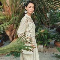 伊芙丽 假两件改良新中式国风旗袍连衣裙女2024春装绝美裙子