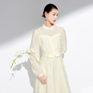 假两件改良新中式国风旗袍连衣裙女2024春装绝美裙子