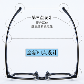 万新眼镜片MR-8超薄 非球面防蓝光配眼镜框男 可配近视眼镜架专业配镜 7935亮黑C1 配万新日常高清1.74超薄镜片