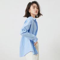 【纯棉舒适】秋季韩版简约职业休闲百搭显瘦女士长袖衬衫女
