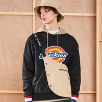 dickies卫衣 印花罗纹袖口圆领加绒时尚卫衣 男女同款9587 黑色 XL