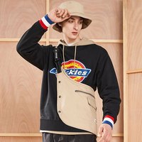 dickies卫衣 印花罗纹袖口圆领加绒时尚卫衣 男女同款9587 黑色 2XL