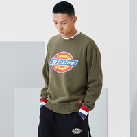 dickies卫衣 印花罗纹袖口圆领加绒时尚卫衣 男女同款9587 军绿色 M