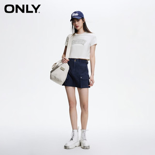 ONLY夏季简约休闲字母合体短款圆领短袖T恤女|124101027 A43  S (160) 80A