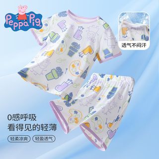 小猪佩奇童装女童短袖家居服套装女宝宝睡衣套装两件套纯棉儿童夏