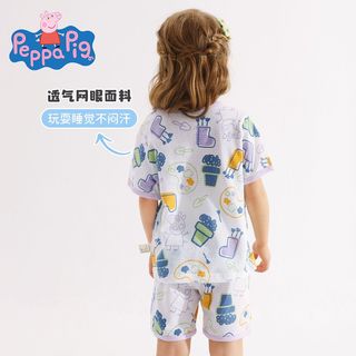 小猪佩奇童装女童短袖家居服套装女宝宝睡衣套装两件套纯棉儿童夏