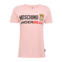Moschino/莫斯奇诺 女士字母小熊印花圆领棉质短袖T恤 深粉色 S