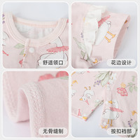 彩婴房婴儿连体衣薄款夏季女宝衣服短袖新生婴幼儿空调服哈衣爬服