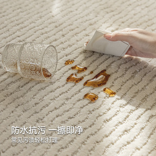 卡提菲亚防水抗污防滑地毯客厅极简线条毯卧室毯 灵川-03 1.6*2.3米 