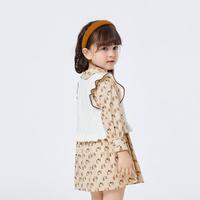 碎花连衣裙两件套毛衣女童小童春秋装儿童长袖套装荷叶边文艺风