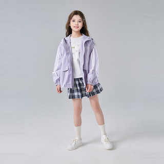 笛莎童装女童外套2025春季大童女孩儿童洋气连帽防风上衣