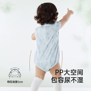 YeeHoO英氏婴儿新中式包屁衣纯棉宝宝碎花连体衣新生儿衣服夏季2025 春时花枝