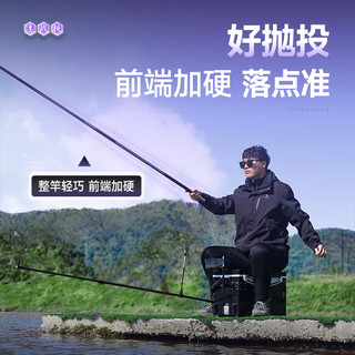 汉鼎龙版速战极综合鱼竿手竿碳纤维台钓竿钓鱼杆超轻手杆鲢鳙竿 4.5m