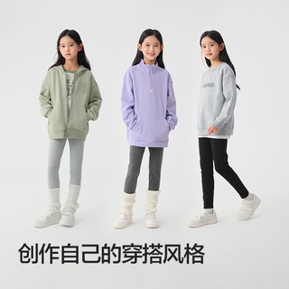 巴拉巴拉童装女童长裤2025春装儿童打底裤百搭印花裤子薄款潮 深花灰00102