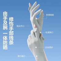 猫人防晒手套开车电动车女款防紫外线骑行全指冰丝可触屏夏天薄款 灰色 均码
