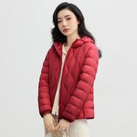 轻薄羽绒服短款女连帽长袖修身显瘦防风保暖柔软舒适百搭外套