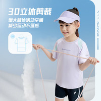 安踏儿童短T男女小童装2025夏季简约舒适印花套头衫小童圆领短袖