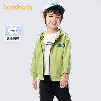 巴拉巴拉童装男童外套儿童上衣2025春装连帽纯棉华夫格时尚潮 豆沙绿40693