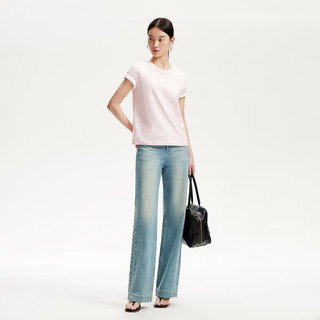 VEROMODA牛仔裤女2025春季新款高腰牛仔直筒裤明线设计复古丹宁风