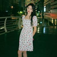 【夏日裙装】复古方领时尚连衣裙通勤设计感裙子