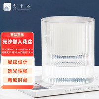九千谷 花盆自动吸水懒人储水花盆大号15cm白色透明