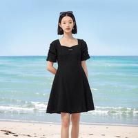 森马 Semir【方领显瘦】夏季设计感绣花连衣裙气质优雅短裙小个子百搭连衣裙