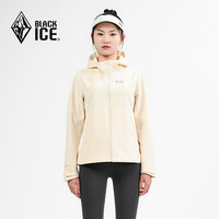 黑冰户外女款软壳衣防泼水耐磨徒步登山外套休闲连帽上衣2508 黑色 M