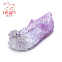 富罗迷女童凉鞋儿童果冻鞋2025夏季软底防滑小女孩沙滩公主鞋 浅紫 29码