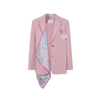 两三事西装外套女2025春季宽松设计感休闲女士西服 花间诗意 粉色-y M