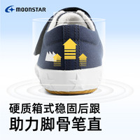 Moonstar月星机能帆布鞋3-10岁宝宝学步鞋帆布鞋日本制机能鞋 经典蓝 内长18.5cm