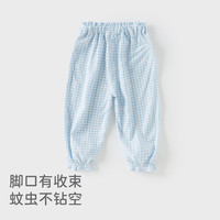 戴维贝拉女童裤子儿童防蚊裤女2025夏季宝宝束脚长裤婴儿童装 格子