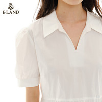 ELAND衣恋连衣裙女春季鱼尾裙摆泡泡袖高腰裙子夏季