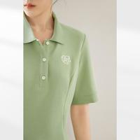 【AN大码系列】夏装微胖mmPOLO领女式短袖连衣裙