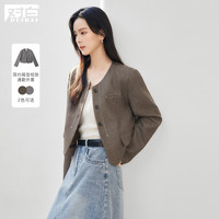 2025春装法式静奢风箱型高级感通勤气质圆领女式短款外套