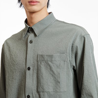 杰克琼斯夏outlets商务衣服简约帅气字母通勤七分袖衬衫外套男装 E02 豆绿色 170/92A/S