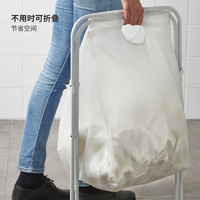 IKEA宜家JALL加尔带架洗衣用袋家用脏衣篮收纳筐卫生间收纳整理 白色带架洗衣用袋70L+带24个晒衣夹的晾衣架