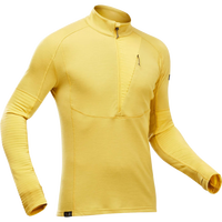 迪卡侬户外羊毛速干T恤男运动服徒步登山姜黄(89%)绵羊毛-4003695
